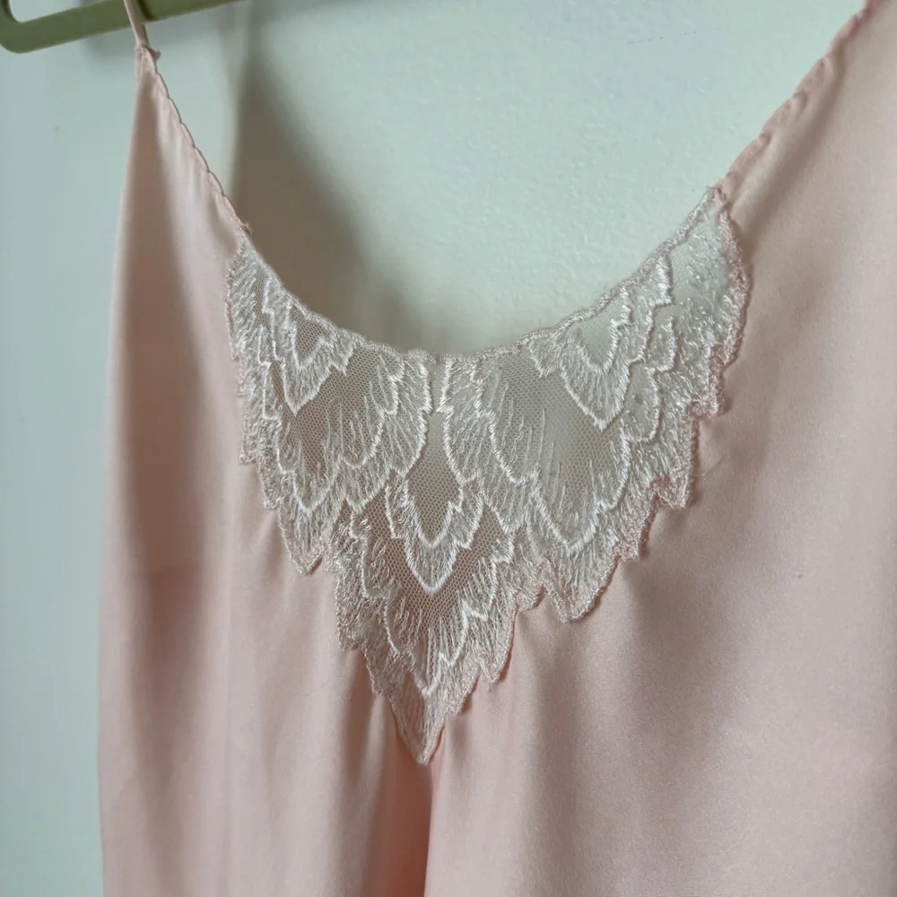 Ralph Montenero Vintage Pink Peignoir Set Maxi Slip Nightgown and Robe S